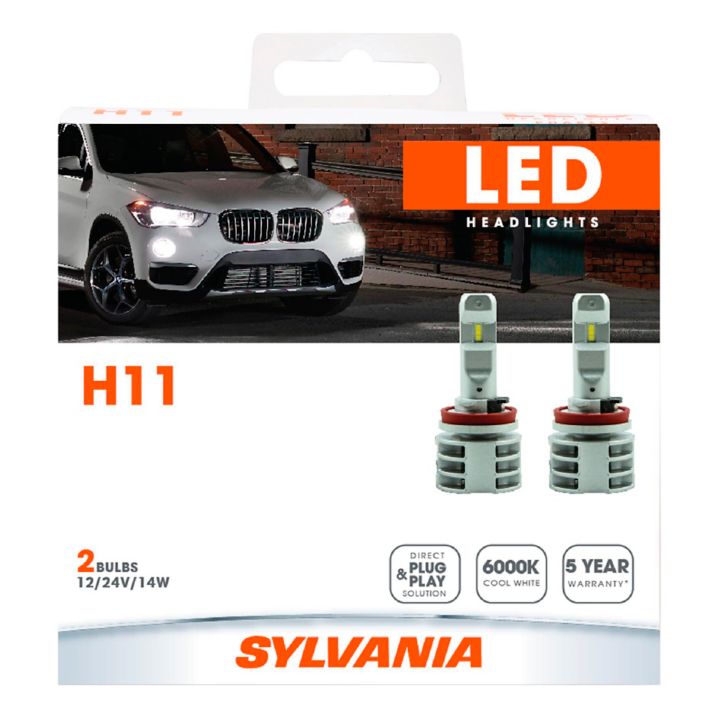 H11LED.BX2 H11 Sylvania LED Headlight Bulbs, 2-pk