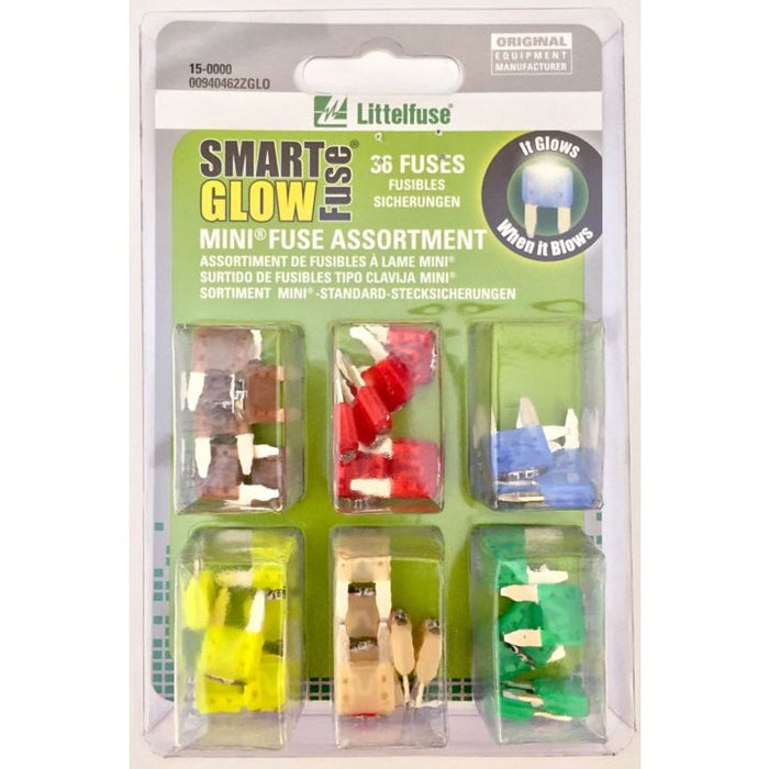 00940462ZGLO Littelfuse Mini Glow Fuse Assortment, 36-pk
