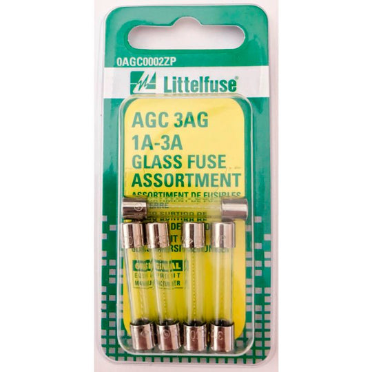 0201567 Littelfuse AGC 3AG 1A-3A Glass Fuse Assortment, 5-pk