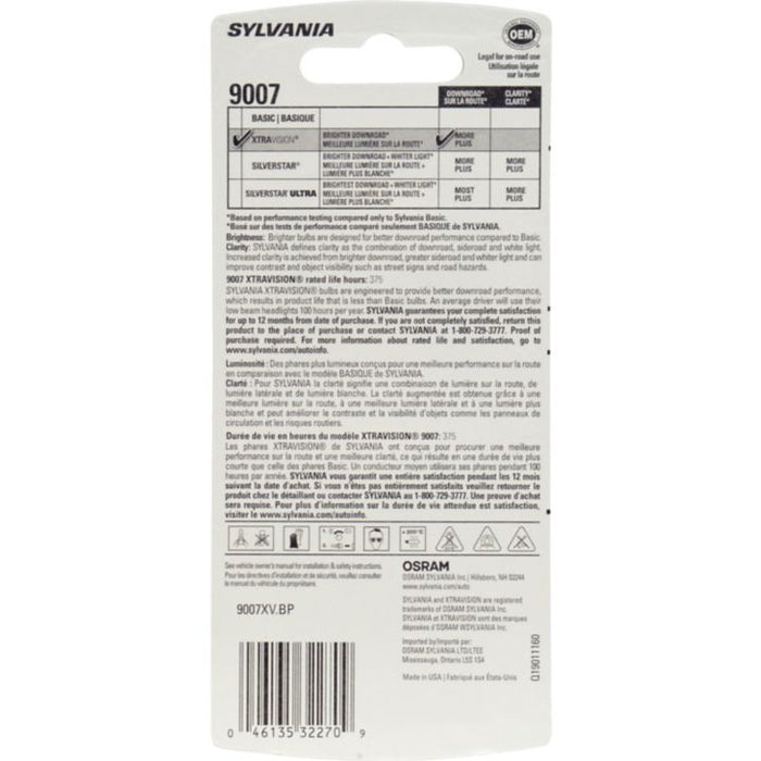 9007XV.BP 9007 Sylvania XtraVision® Headlight Bulb, 1-pk