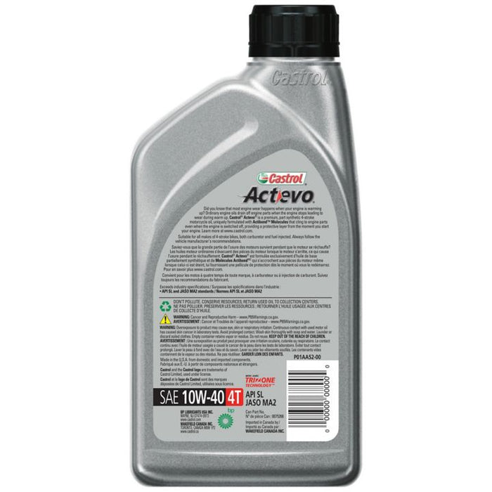 0281821 Castrol Actevo X-tra  10W40 4 Stroke Bottle