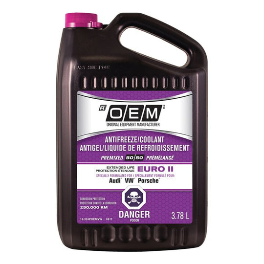 16-324POEMVW OEM Premixed Anti-Freeze/Coolant, Audi/Volkswagen/Porsche, 3.78-L
