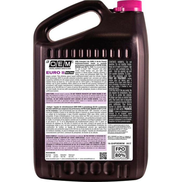 16-324POEMVW OEM Premixed Anti-Freeze/Coolant, Audi/Volkswagen/Porsche, 3.78-L