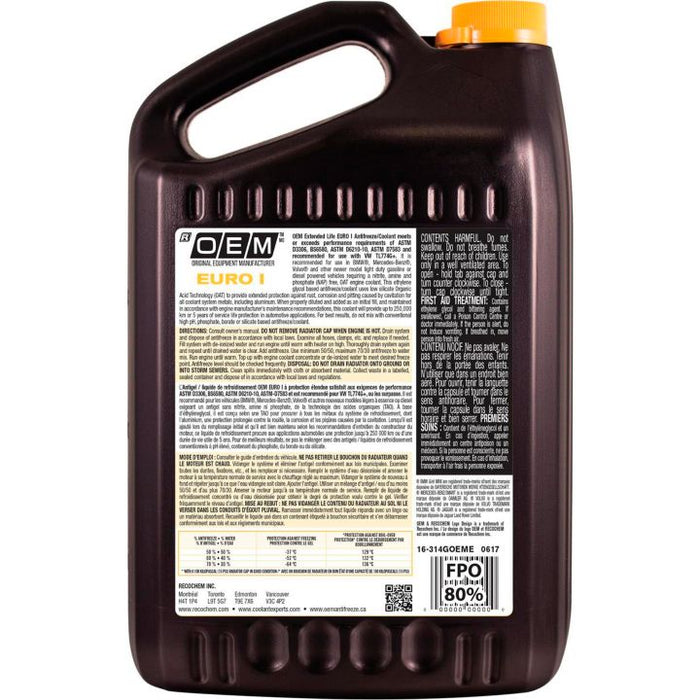 16-314GOEME OEM Concentrated Anti-Freeze/Coolant, BMW/Jaguar/Mercedes-Benz, 3.78-L