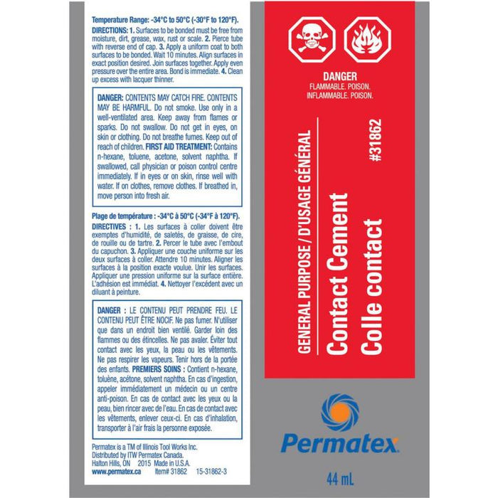 31862 Permatex General Purpose Contact Cement, 44-mL