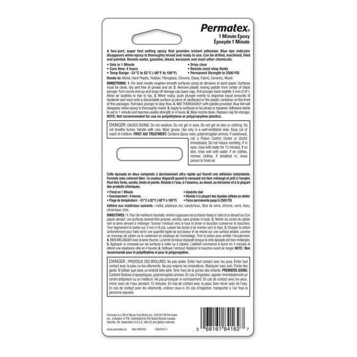 0383763 Permatex Fast Cure Epoxy, 25-mL