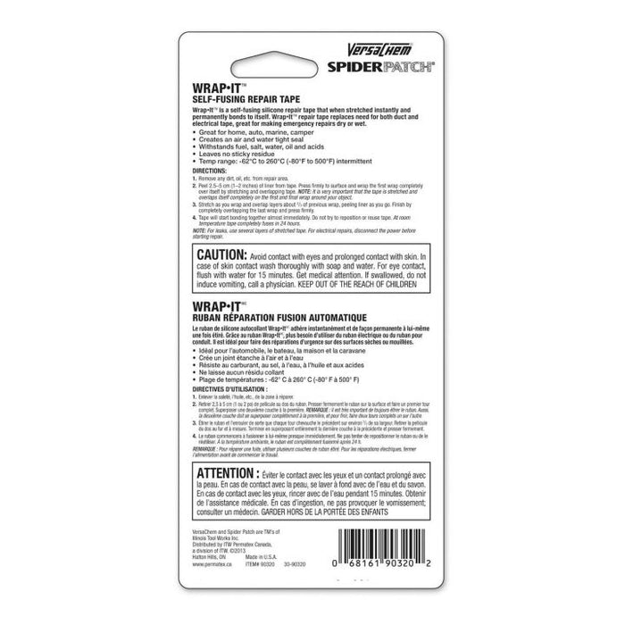 0383807 Versachem Spider Patch Wrap-It Repair Tape, 1-in x 10-in