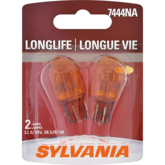 7444NALL.BP2 7444NA Amber Sylvania Long Life Mini Bulbs